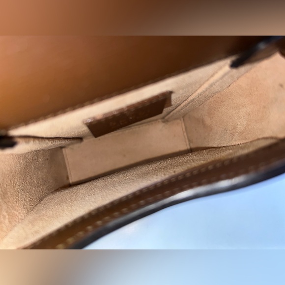 Gucci Horsebit 1955 Mini Bag Crossbody Purse Brown GG - Picture 9 of 10